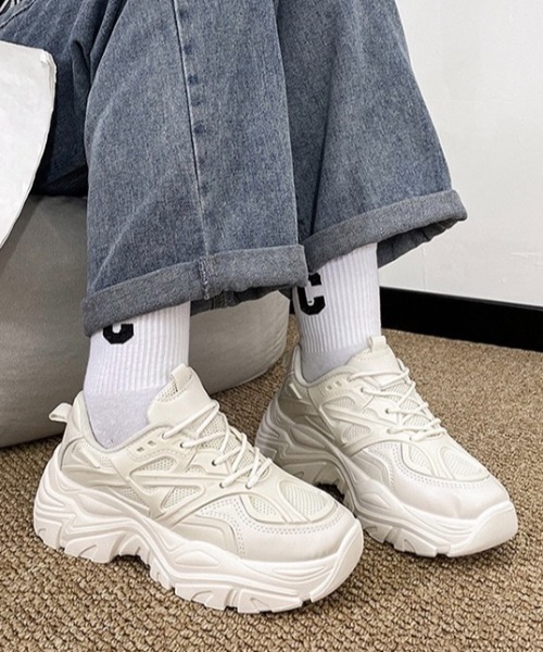 yuue' ( wear )(ユーイ)の「厚底ボリュームダッドスニーカー(スニーカー・レディース・ブラック/アイボリー・23.5cm/24.5cm)」の20枚目の写真