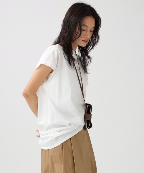 BABYLONE(バビロン)の「ニュアンスフレンチスリーブプルオーバー(Tシャツ/カットソー・レディース・ブラック/ピンク/ホワイト・フリー)」の6枚目の写真