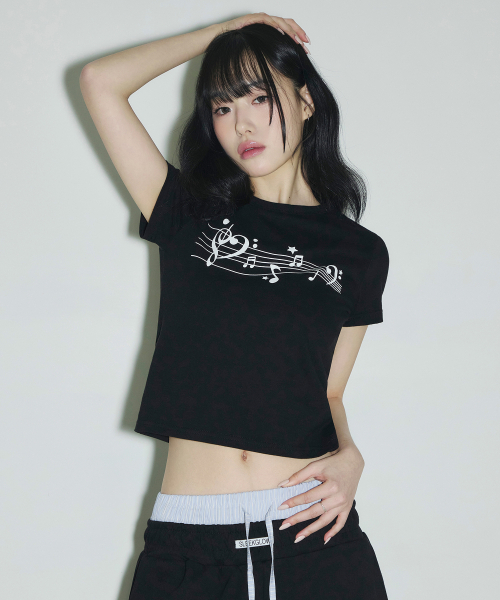 SLEEKGLOW（スリック グロウ）の「フィルマイリズムTシャツ[ブラック]（Tシャツ/カットソー・レディース・その他・FREE）」の6枚目の写真