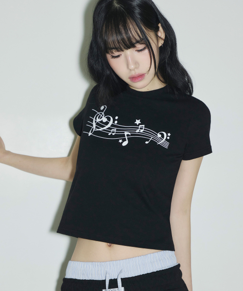 SLEEKGLOW（スリック グロウ）の「フィルマイリズムTシャツ[ブラック]（Tシャツ/カットソー・レディース・その他・FREE）」の5枚目の写真