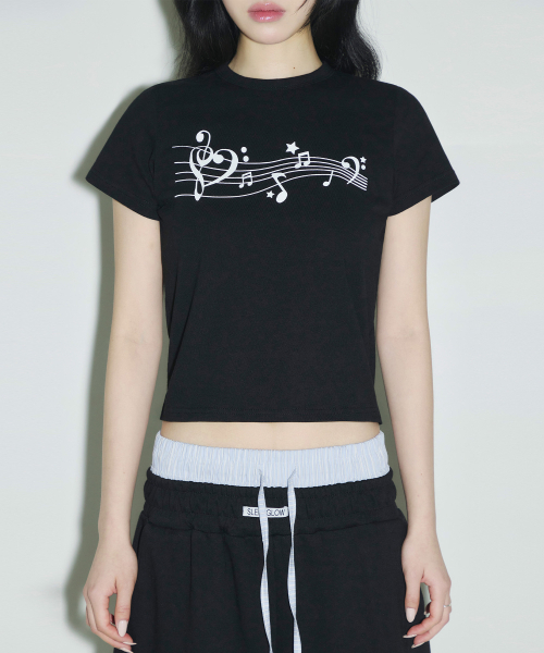 SLEEKGLOW（スリック グロウ）の「フィルマイリズムTシャツ[ブラック]（Tシャツ/カットソー・レディース・その他・FREE）」の4枚目の写真
