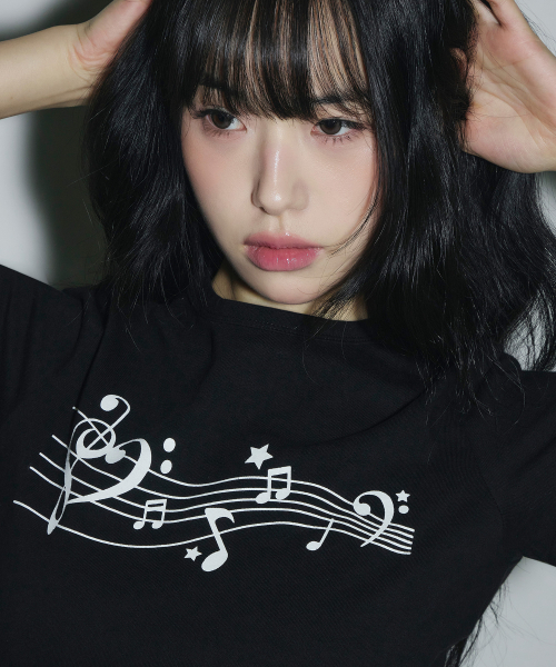 SLEEKGLOW（スリック グロウ）の「フィルマイリズムTシャツ[ブラック]（Tシャツ/カットソー・レディース・その他・FREE）」の3枚目の写真