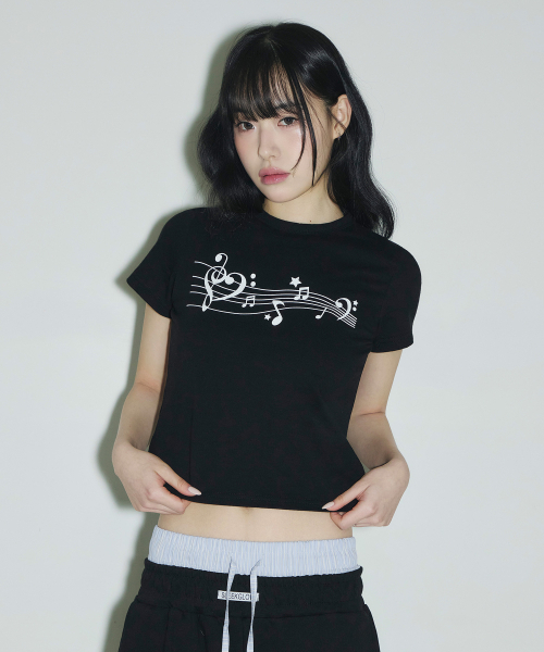 SLEEKGLOW（スリック グロウ）の「フィルマイリズムTシャツ[ブラック]（Tシャツ/カットソー・レディース・その他・FREE）」の2枚目の写真