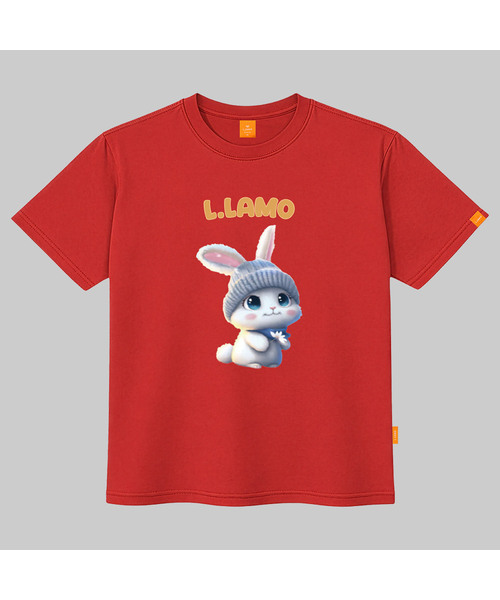 LLAMO(エラモ)の「ラモレアビット 半袖Tシャツ 男女共用 ビッグサイズ S 4XL(Tシャツ/カットソー・レディース・レッド/ピンク/ホワイト/ブラック・SMALL/X-LARGE/4XL/3XL/LARGE/MEDIUM/2XL)」の1枚目の写真