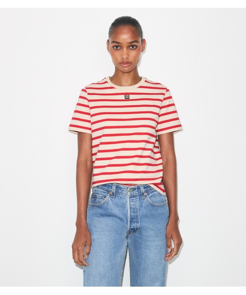 TORY BURCH(トリーバーチ)の「ストライプ コットン Tシャツ(Tシャツ/カットソー・レディース・レッド系・S/XS/M)」の4枚目の写真