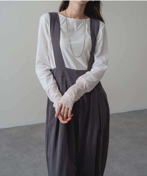 refinedworks(リファインドワークス)の「【refinedworks】すっきり華奢見え!フロントタック サロペット パンツ(サロペット/オーバーオール・レディース・ブラウン/ベージュ/チャコールグレー・FREE)」の15枚目の写真