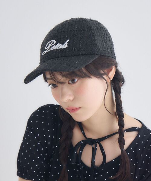 ems excite(エムズエキサイト)の「ツイードキャップ(キャップ・レディース・ピンク/オフホワイト/ブラック・ONE SIZE)」の2枚目の写真