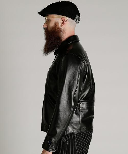schott(ショット)の「Schott/ショット/LEATHER TRACKER JACKET/レザー トラッカー ジャケット(ライダースジャケット・メンズ・ブラック・S/M/L/XL/2XL)」の3枚目の写真