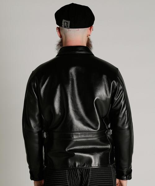 schott(ショット)の「Schott/ショット/LEATHER TRACKER JACKET/レザー トラッカー ジャケット(ライダースジャケット・メンズ・ブラック・S/M/L/XL/2XL)」の4枚目の写真