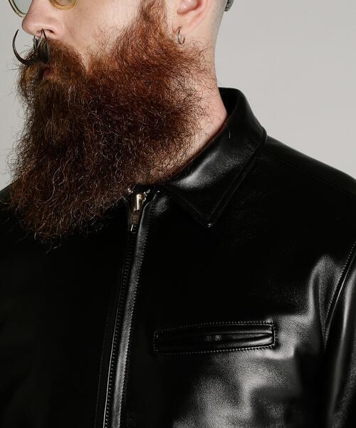 schott(ショット)の「Schott/ショット/LEATHER TRACKER JACKET/レザー トラッカー ジャケット(ライダースジャケット・メンズ・ブラック・S/M/L/XL/2XL)」の5枚目の写真