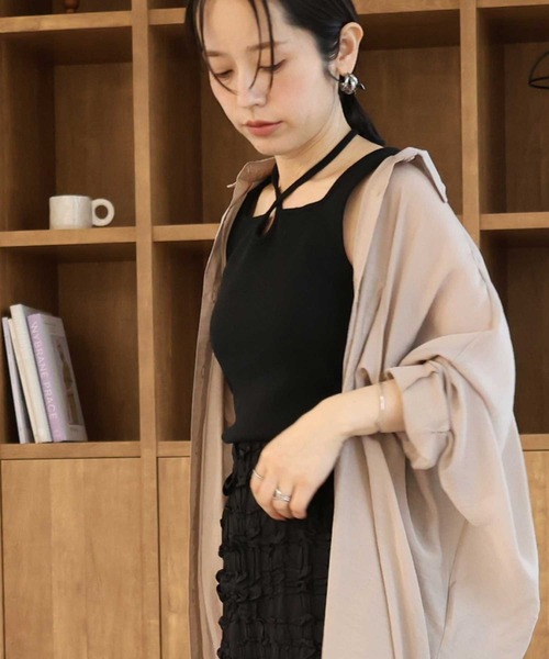 zena(ジェナ)の「カップ付コードリボンタンク(タンクトップ・レディース・ブラウン系その他/キナリ/ブラック・FREE)」の9枚目の写真