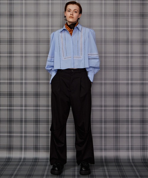 MAISON SPECIAL(メゾンスペシャル)の「【2026Autumn PRE-ORDER】Pintuck Lace Blouse/ピンタックレースブラウス(シャツ/ブラウス・レディース・オフホワイト/サックスブルー・FREE)」の8枚目の写真