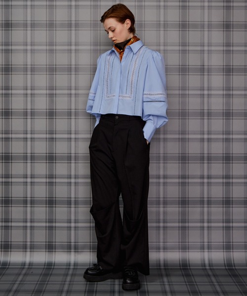 MAISON SPECIAL(メゾンスペシャル)の「【2026Autumn PRE-ORDER】Pintuck Lace Blouse/ピンタックレースブラウス(シャツ/ブラウス・レディース・オフホワイト/サックスブルー・FREE)」の9枚目の写真