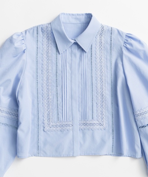 MAISON SPECIAL(メゾンスペシャル)の「【2026Autumn PRE-ORDER】Pintuck Lace Blouse/ピンタックレースブラウス(シャツ/ブラウス・レディース・オフホワイト/サックスブルー・FREE)」の12枚目の写真