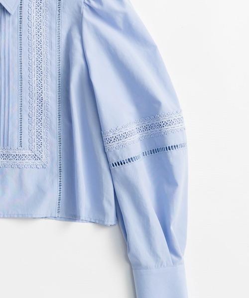 MAISON SPECIAL(メゾンスペシャル)の「【2026Autumn PRE-ORDER】Pintuck Lace Blouse/ピンタックレースブラウス(シャツ/ブラウス・レディース・オフホワイト/サックスブルー・FREE)」の13枚目の写真