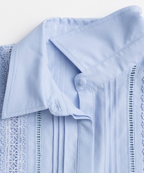 MAISON SPECIAL(メゾンスペシャル)の「【2026Autumn PRE-ORDER】Pintuck Lace Blouse/ピンタックレースブラウス(シャツ/ブラウス・レディース・オフホワイト/サックスブルー・FREE)」の16枚目の写真