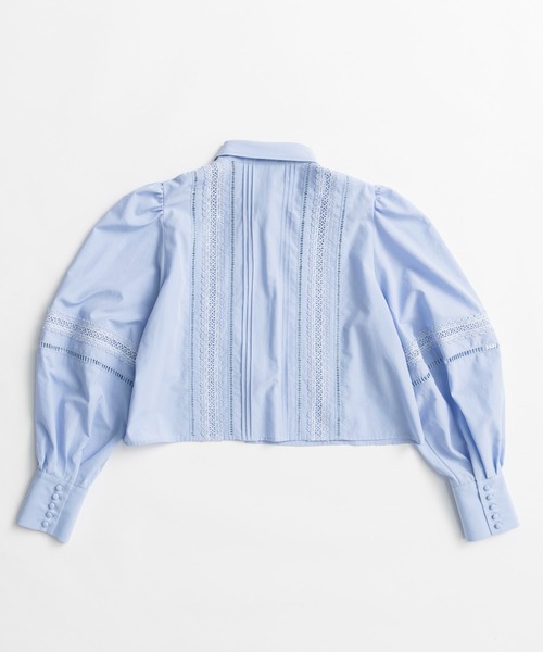 MAISON SPECIAL(メゾンスペシャル)の「【2026Autumn PRE-ORDER】Pintuck Lace Blouse/ピンタックレースブラウス(シャツ/ブラウス・レディース・オフホワイト/サックスブルー・FREE)」の18枚目の写真