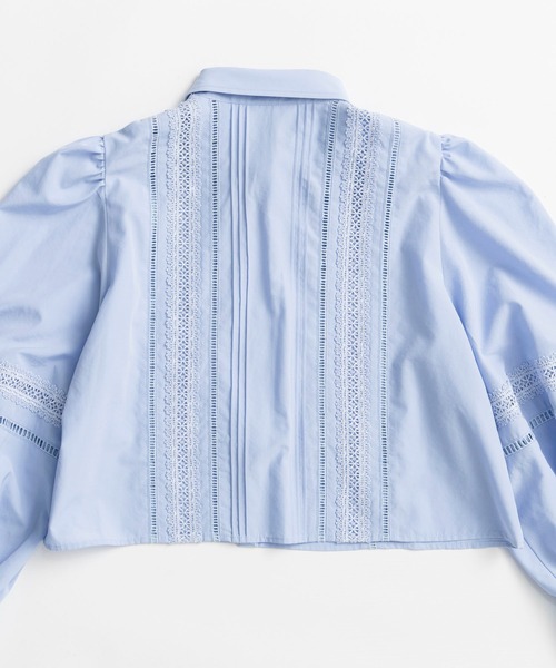 MAISON SPECIAL(メゾンスペシャル)の「【2026Autumn PRE-ORDER】Pintuck Lace Blouse/ピンタックレースブラウス(シャツ/ブラウス・レディース・オフホワイト/サックスブルー・FREE)」の19枚目の写真