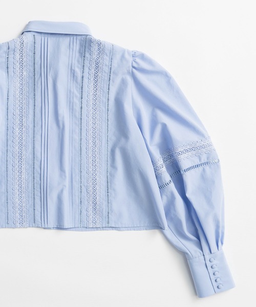 MAISON SPECIAL(メゾンスペシャル)の「【2026Autumn PRE-ORDER】Pintuck Lace Blouse/ピンタックレースブラウス(シャツ/ブラウス・レディース・オフホワイト/サックスブルー・FREE)」の20枚目の写真