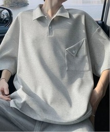 DSデザインポケットワッフルポロTEE