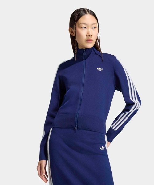 adidas(アディダス)の「ニット ファイヤーバード トラックトップ / ジャージ / トラックジャケット / アディダスオリジナルス adidas Originals(ジャージ・レディース・ブルー・XX-LARGE/LARGE/MEDIUM/SMALL/X-LARGE/X-SMALL)」の1枚目の写真