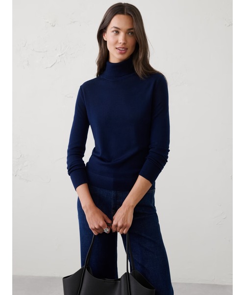BANANA REPUBLIC FACTORY STORE(バナナリパブリック ファクトリーストア)の「BANANA REPUBLIC FACTORY STORE メリノウールタートルネックセーター(ニット/セーター・レディース・ネイビー/ダークブラウン/グレー/ブラック/ブルー・XS/L/M/S)」の4枚目の写真