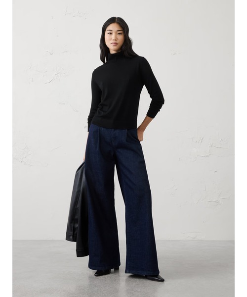 BANANA REPUBLIC FACTORY STORE(バナナリパブリック ファクトリーストア)の「BANANA REPUBLIC FACTORY STORE メリノウールタートルネックセーター(ニット/セーター・レディース・ネイビー/ダークブラウン/グレー/ブラック/ブルー・XS/L/M/S)」の2枚目の写真