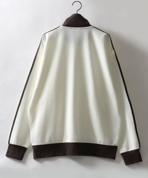 DISCUS(ディスカス)の「DISCUS/ディスカス オーバーサイズ ワッフル 袖ライン ワンポイント刺繍 ブロークコア トラックジャケット ジャージ(ジャージ・メンズ・ブラック/ネイビー/ホワイト/グリーン・LL/L/M)」の9枚目の写真