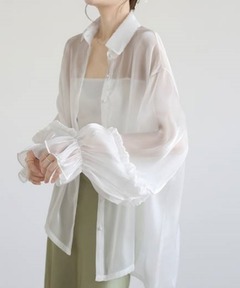 MEDI SHEER DAMASK JACQUARD BLOUSE（シャツ/ブラウス）｜Ameri