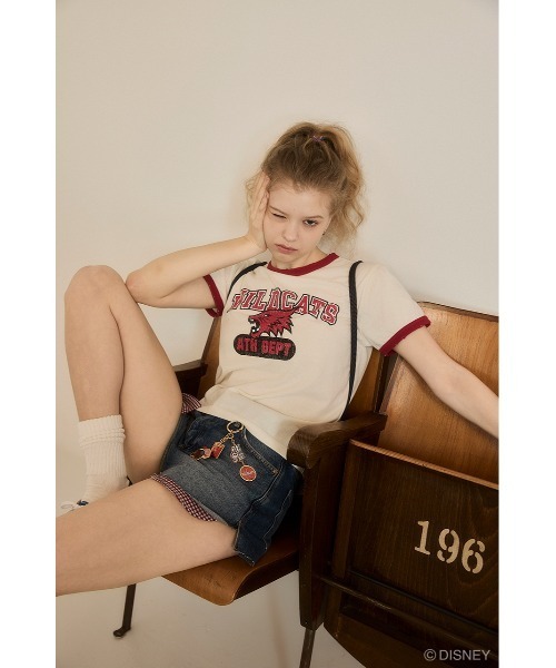 Disney SERIES CREATED by MUS(ディズニーシリーズクリエイテッドバイエムユーエス)の「MD RINGER Tシャツ / HSM(Tシャツ/カットソー・レディース・ホワイト/ブラック/レッド・FREE)」の14枚目の写真