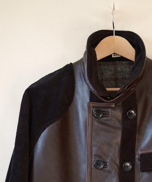 KHOKI(コッキ)の「【KHOKI/コッキ】26fw-jk-07 Combination leather jacket(ライダースジャケット・メンズ・ブラック・2/3)」の2枚目の写真