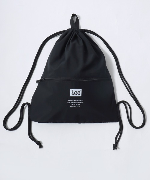 Lee(リー)の「Lee/リー ロゴプリント ナップサック/巾着バッグ/バックパック リュックサック/レディース メンズ(バックパック/リュック・レディース・ブラック・FREE)」の2枚目の写真