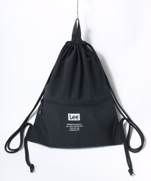 Lee(リー)の「Lee/リー ロゴプリント ナップサック/巾着バッグ/バックパック リュックサック/レディース メンズ(バックパック/リュック・レディース・ブラック・FREE)」の3枚目の写真