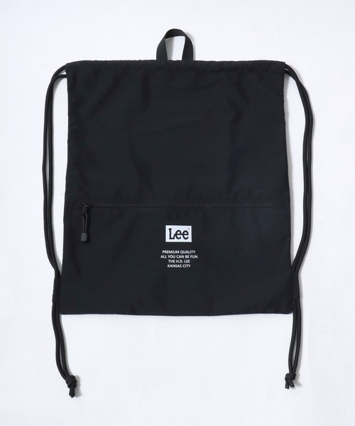 Lee(リー)の「Lee/リー ロゴプリント ナップサック/巾着バッグ/バックパック リュックサック/レディース メンズ(バックパック/リュック・レディース・ブラック・FREE)」の6枚目の写真