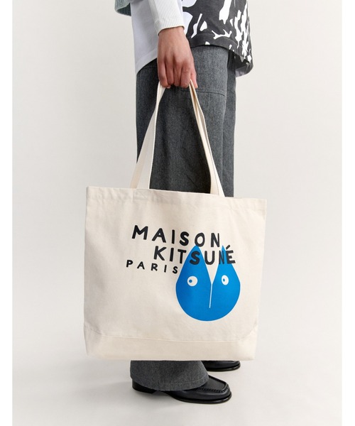 Maison Kitsune(メゾンキツネ)の「FORTUNE FOX TOTE(トートバッグ・メンズ・アイボリー・U)」の7枚目の写真