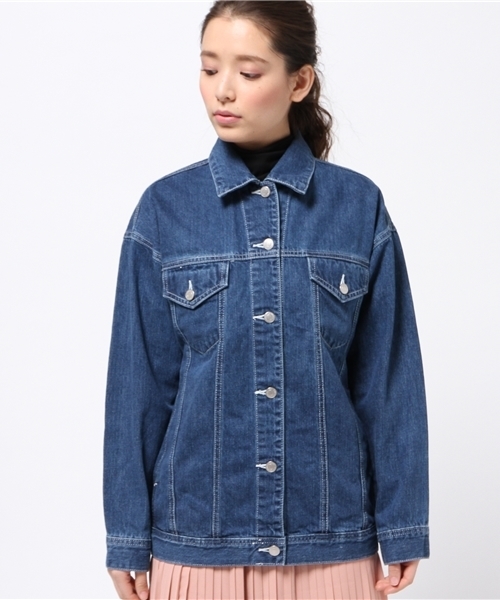E hyphen world gallery(イーハイフンワールドギャラリー)の「・BIGシルエットデニムGジャン(デニムジャケット・レディース・インディゴブルー/ライトインディゴブルー・FREE)」の3枚目の写真