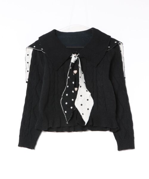 AsRiRe（アスリレイ）の「26aw 2way/トッド柄ニットカーディガン（カーディガン/ボレロ・レディース・ブラック/レッド/グレー・M）」の13枚目の写真