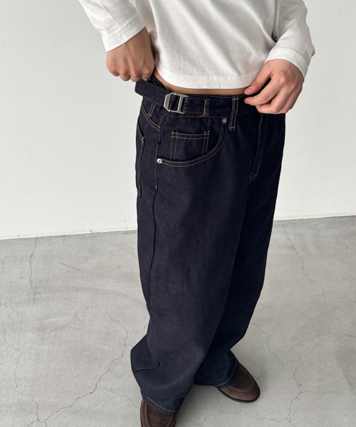 CANAL JEAN(キャナルジーン)の「El mar サイドベルトワイドデニムパンツ 612(デニムパンツ・レディース・ノンウォッシュ・MEDIUM/SMALL)」の11枚目の写真