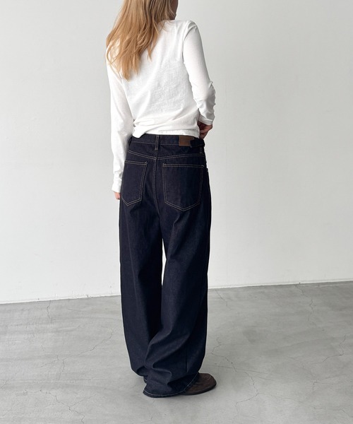 CANAL JEAN(キャナルジーン)の「El mar サイドベルトワイドデニムパンツ 612(デニムパンツ・レディース・ノンウォッシュ・MEDIUM/SMALL)」の12枚目の写真