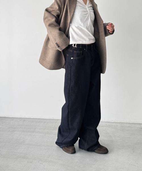 CANAL JEAN(キャナルジーン)の「El mar サイドベルトワイドデニムパンツ 612(デニムパンツ・レディース・ノンウォッシュ・MEDIUM/SMALL)」の14枚目の写真