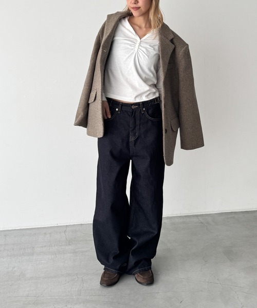 CANAL JEAN(キャナルジーン)の「El mar サイドベルトワイドデニムパンツ 612(デニムパンツ・レディース・ノンウォッシュ・MEDIUM/SMALL)」の15枚目の写真