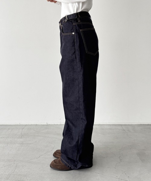 CANAL JEAN(キャナルジーン)の「El mar サイドベルトワイドデニムパンツ 612(デニムパンツ・レディース・ノンウォッシュ・MEDIUM/SMALL)」の17枚目の写真