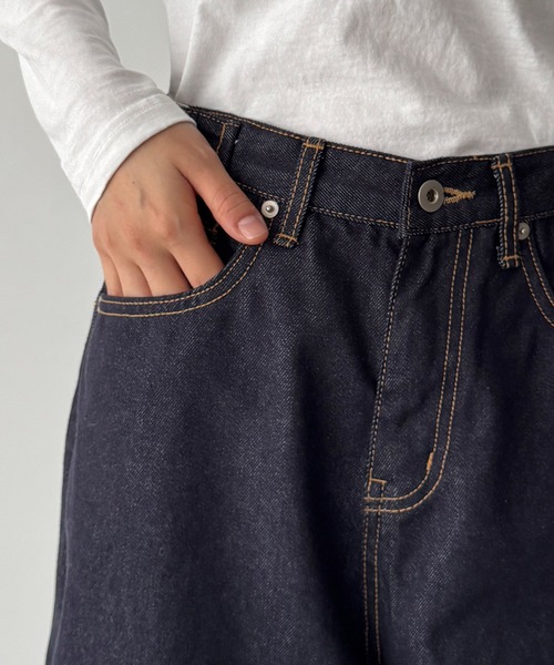 CANAL JEAN(キャナルジーン)の「El mar サイドベルトワイドデニムパンツ 612(デニムパンツ・レディース・ノンウォッシュ・MEDIUM/SMALL)」の3枚目の写真
