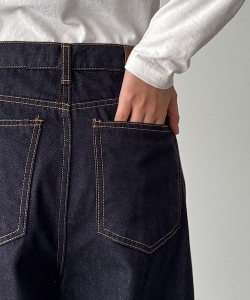 CANAL JEAN(キャナルジーン)の「El mar サイドベルトワイドデニムパンツ 612(デニムパンツ・レディース・ノンウォッシュ・MEDIUM/SMALL)」の4枚目の写真