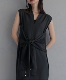 【&g'aime 】ウエスト巻き風ワンピース Waist-Wrap Dress