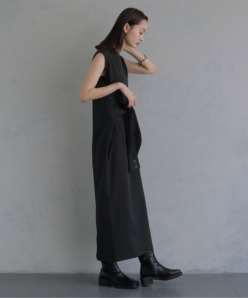 &g'aime(アンジェム)の「【&g'aime 】ウエスト巻き風ワンピース Waist-Wrap Dress(ワンピース・レディース・ブラウン/ブラック・FREE)」の7枚目の写真