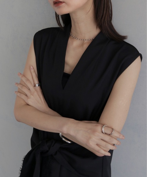 &g'aime(アンジェム)の「【&g'aime 】ウエスト巻き風ワンピース Waist-Wrap Dress(ワンピース・レディース・ブラウン/ブラック・FREE)」の9枚目の写真