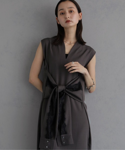 &g'aime(アンジェム)の「【&g'aime 】ウエスト巻き風ワンピース Waist-Wrap Dress(ワンピース・レディース・ブラウン/ブラック・FREE)」の18枚目の写真