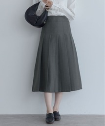 ボックス プリーツ フレア ミモレ丈 スカート