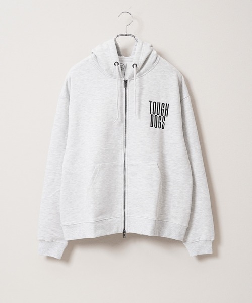 1111clothing(ワンフォークロージング)の「フレブル バックフロッキープリント ダブルジップ ワイドスウェットパーカー / ユニセックス(パーカー・メンズ・アッシュ/ブラック/ダークグリーン・M/L)」の15枚目の写真